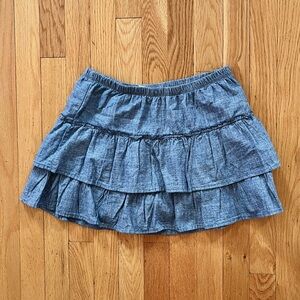 Circo Girls xl 14-16 Blue Tiered Chambray Lightweight Skirt w Built in Shorts